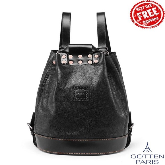 Women\'s Genuine Leather Canna Backpack Black Women\'s Bag main image 7